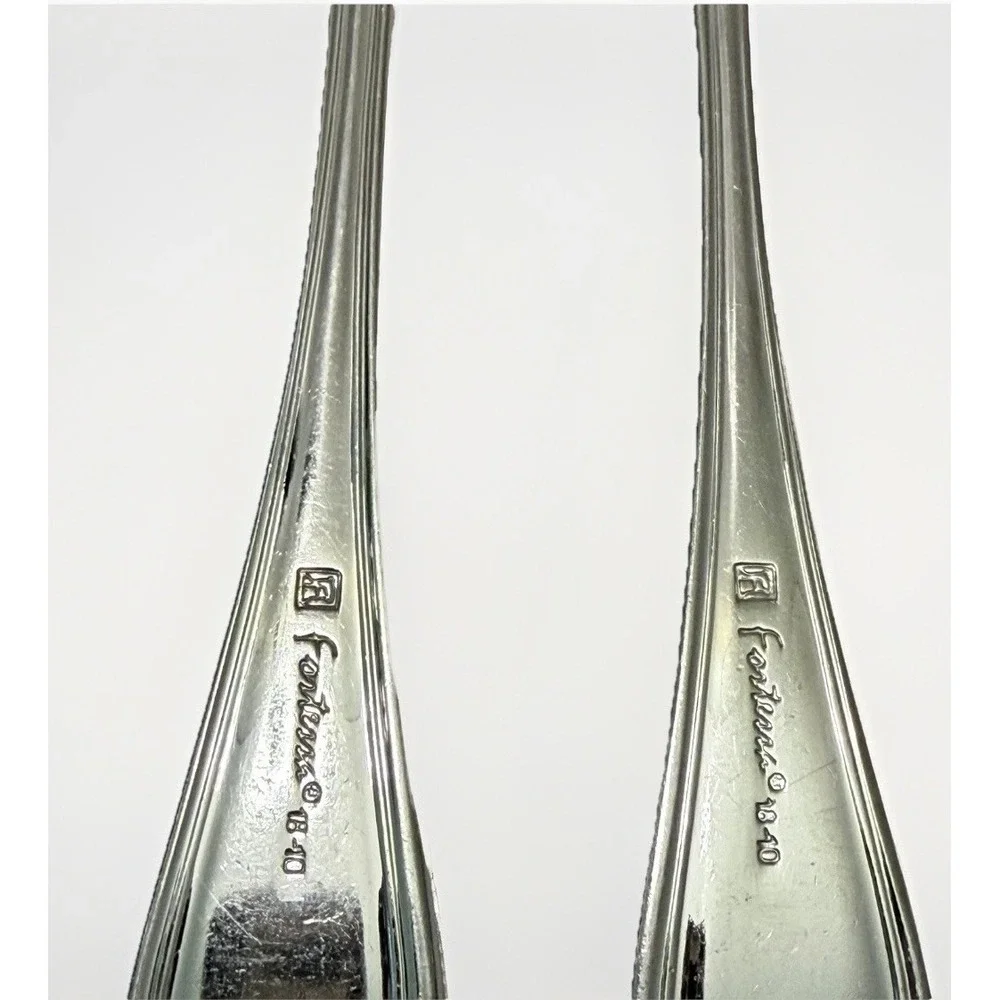 Fortessa Medici Stainless Flatware Dinner Forks 18/10 Fluted Scroll 8
